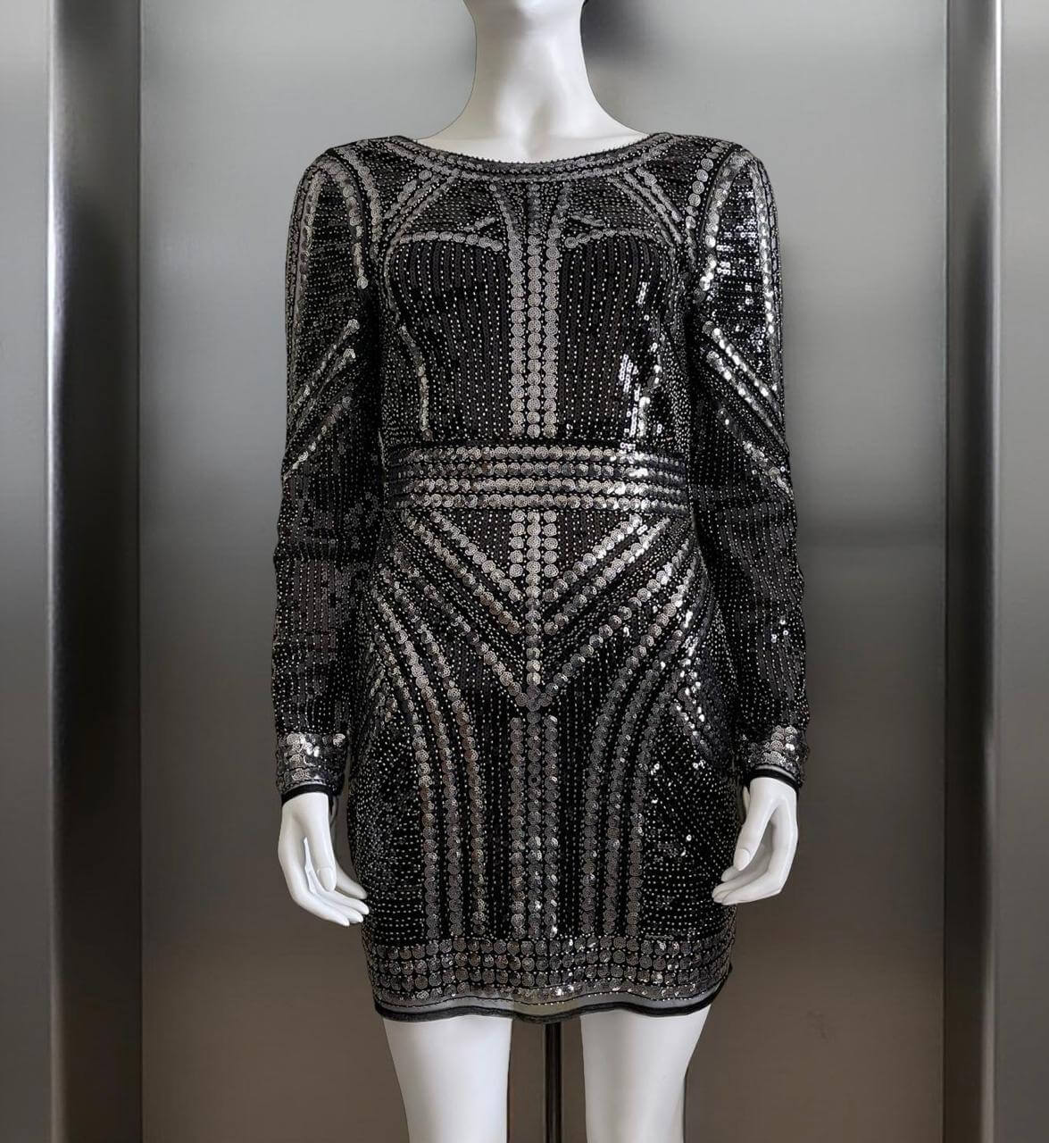 Karen Millen Dress - Luxury with a second life. Available at The Shopping Cart Preowned, like-new Karen Millen Black Sequin Bodycon Mini Dress - Available at The Shopping Cart