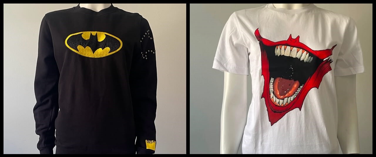 Replay Tribute Limited Edition Batman Sweater & Joker T-Shirt Replay Tribute Limited Edition Black Batman Sweater & Replay Tribute Limited Edition Joker White T-Shirt
