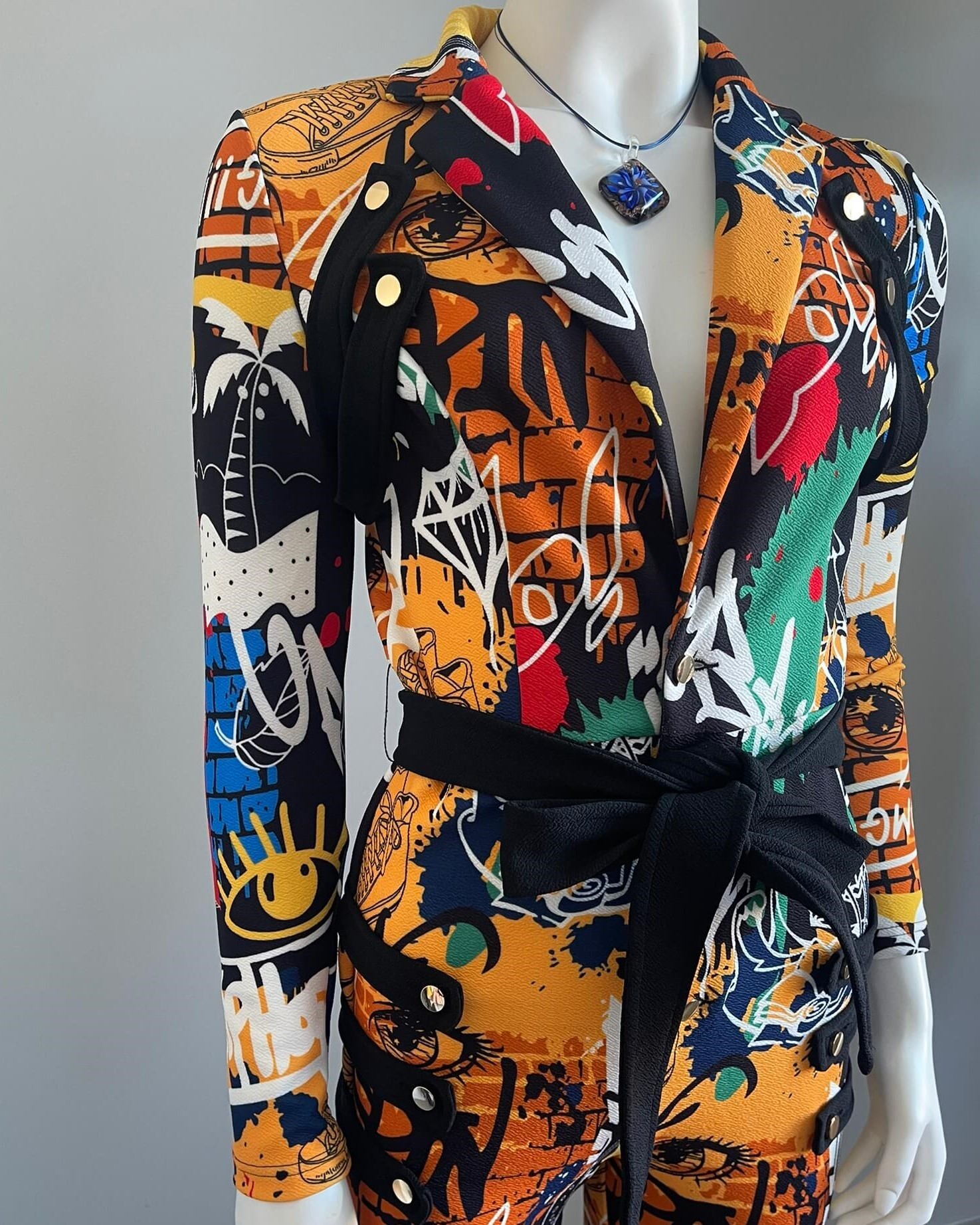 Shein x De Johnea Bianca Multicolour Jumpsuit Shein x De Johnea Bianca Multicolour Jumpsuit - front angled view